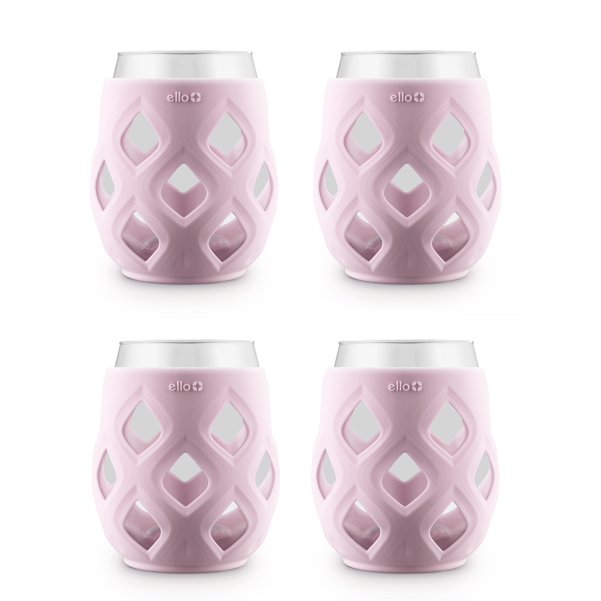 Cru Stemless Wine Glass Set with Silicone Protection